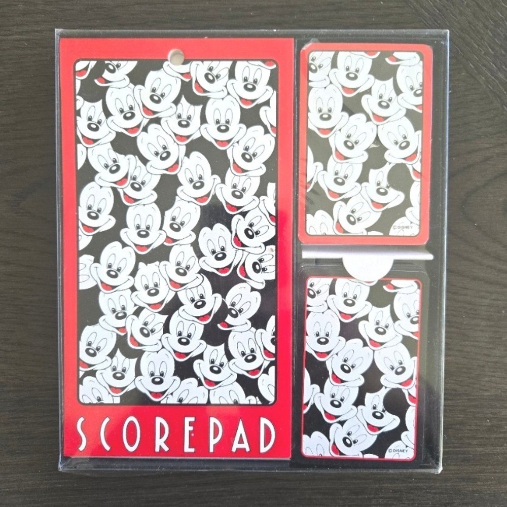 Vintage Mickey Mouse Bridge Set - 2 Card Decks (1‎ Sealed) and Unused Scorepad
